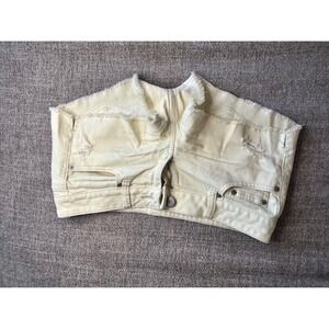 American Eagle Distressed Frayed Hem Jean Shorts yellow Women's Size 4